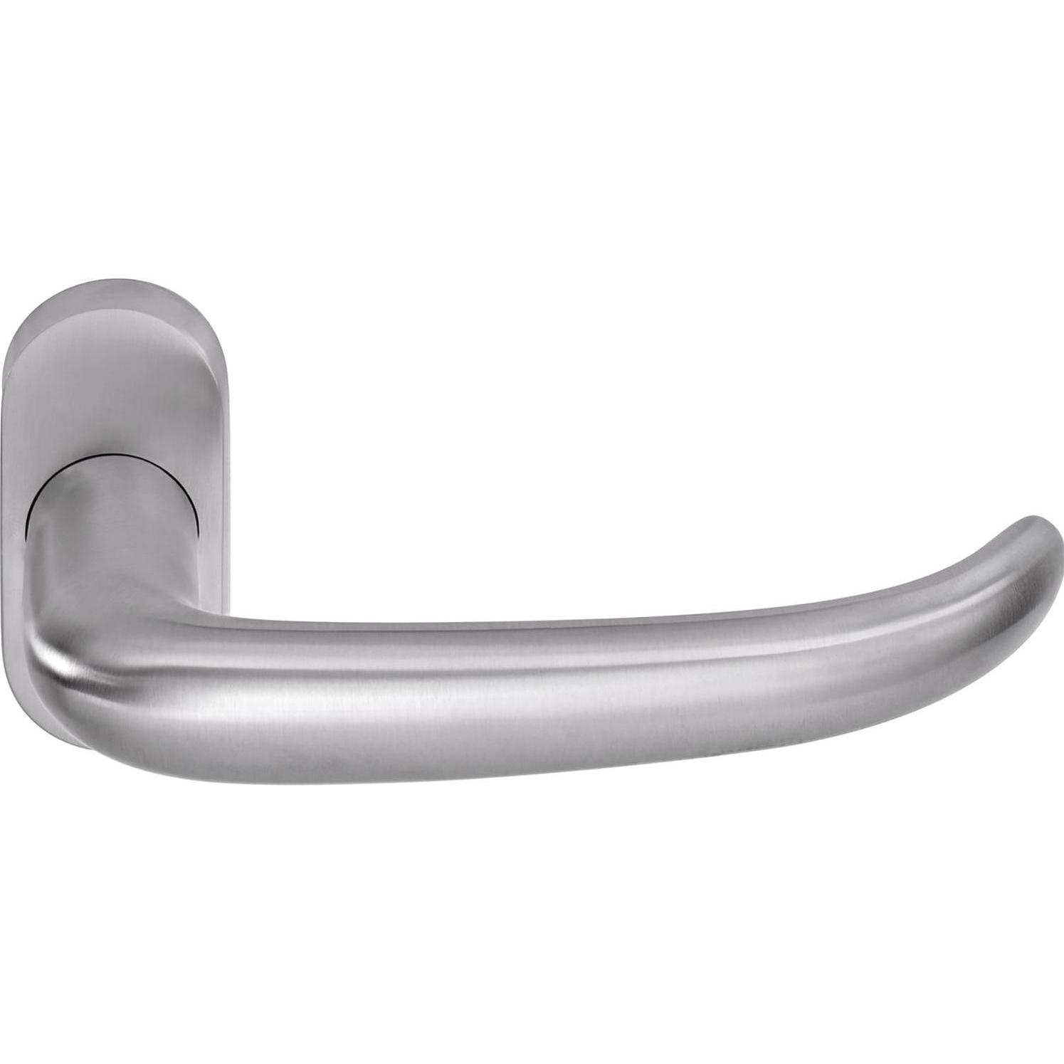 Ogro, Türgriff + Fenstergriff, Drückerlochteil PREMIUM 8999 FS/6621 - mit Rosette, Edelstahl matt (Türgarnitur)