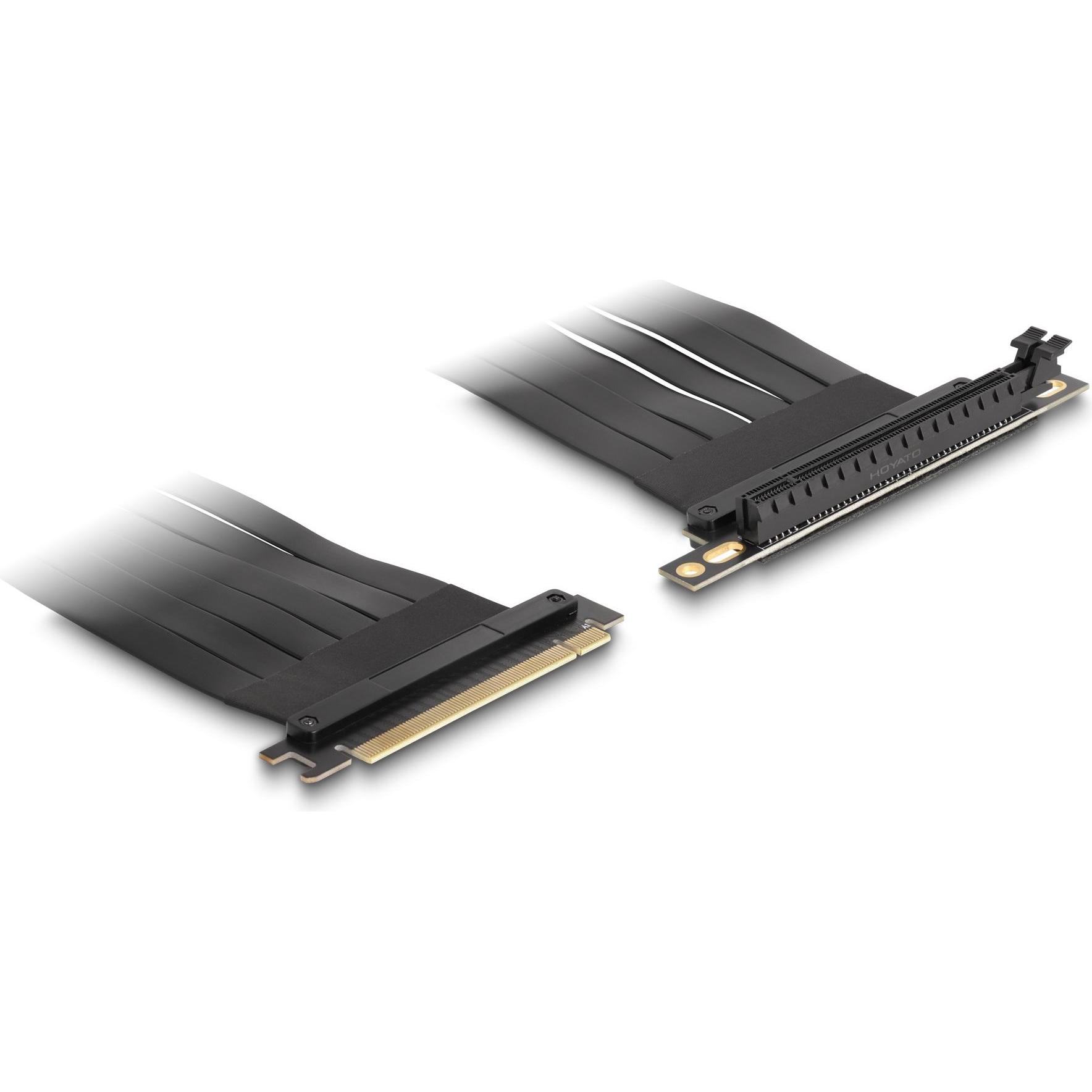 Delock Riser Karte PCI Express x16 Stecker zu x16 Slot 90° gewinkelt mit Kabel 30 cm, Mainboard Zubehör