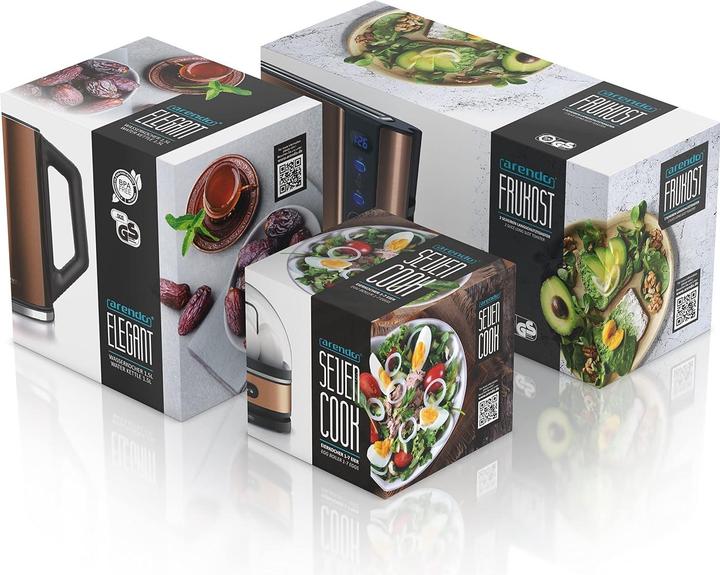 Produktbild Arendo Frühstücksset mit Wasserkocher, Toaster und Eierkocher (1.50 l)