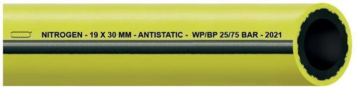 Actual product image Teguma Stickstoffschlauch NITROGEN/YELLOW Innen-Ø 19,5 mm Aussen-Ø 30,0 mm Länge 40 m Gelb