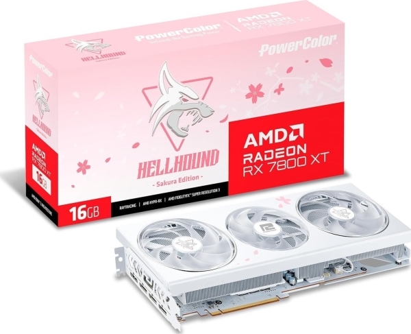 Produktbild Powercolor Radeon RX 7800 XT Hellhound Sakura White OC (16 GB)