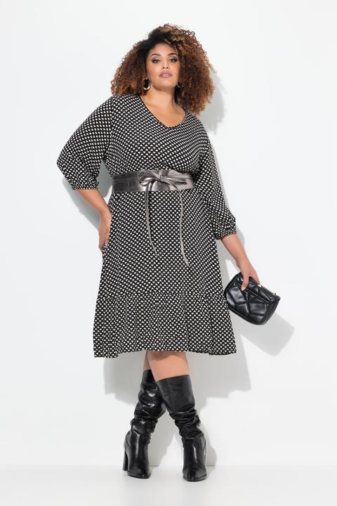 Produktbild Ulla Popken Midikleid, Herzen, A-Linie, V-Ausschnitt, 3/4 Arm (46, 48)