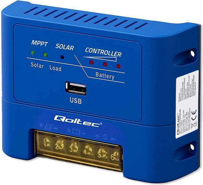 Qoltec MPPT 15A Solarladeregler zur Versorgung von Gleichstromlasten und zum Laden von Batterien
