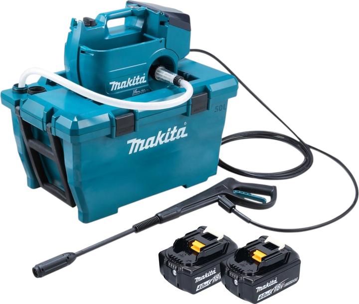 Produktbild Makita DHW 080 M2K Akku Hochdruckreiniger 36 V ( 2x 18 V ) 80 bar 380 l/h Brushless + 2x Akku 4,0 (Akkubetrieb)