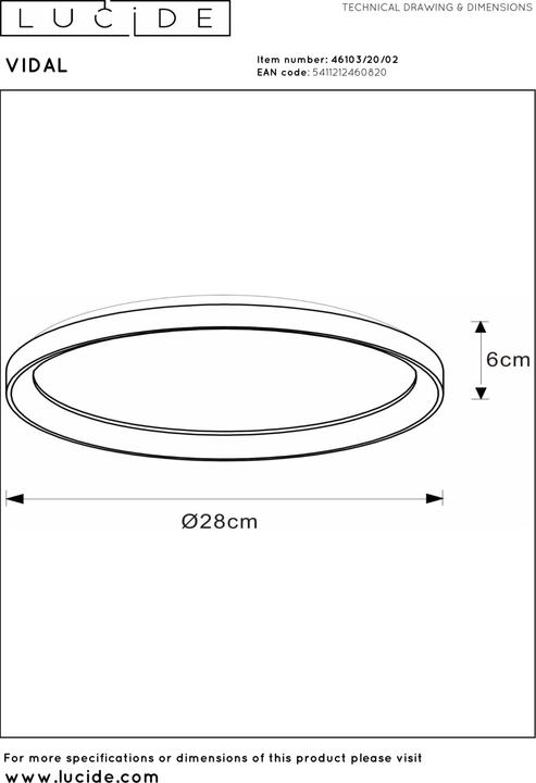 Actual product image Lucide Vidal (1350 lm)