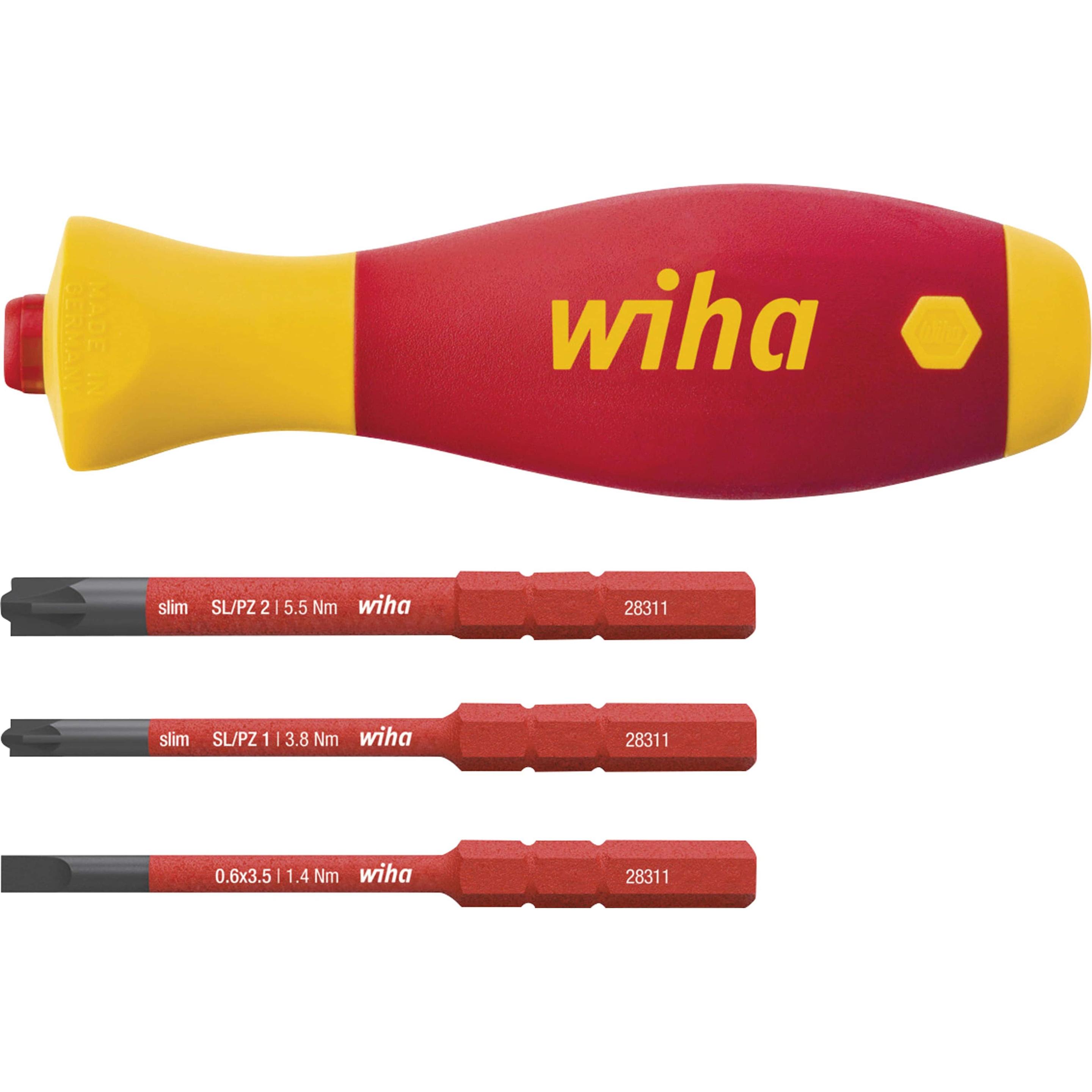 Wiha, Schraubenzieher, - Schraubendreher Mit Bithalter Set Softfinish Slimvario Electric
