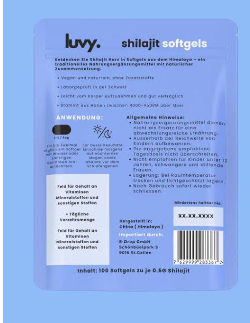 Actual product image Luvy Shilajit (100 pcs., Capsules, 50 g)