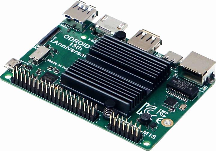 Actual product image Odroid M1S single-board computer with IO header, 4 GB RAM