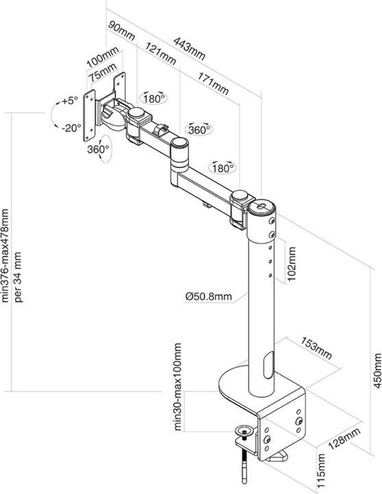 Actual product image Neomounts FPMA-D960BLACKPLUS (Table, 49")