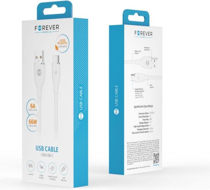 Immagine prodotto Forever cavo USB - USB-C 1,0 m 6A bianco (1 m, 66 W)