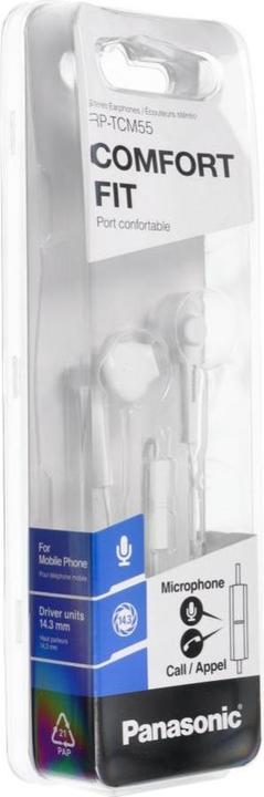 Actual product image Panasonic RP-TCM55E Headset Wired In-ear Calls/Music White (NC, Cable)