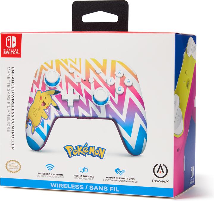 Actual product image PowerA Enhanced Wireless Controller Vibrant Pikachu (Switch, Switch Lite, Switch OLED)