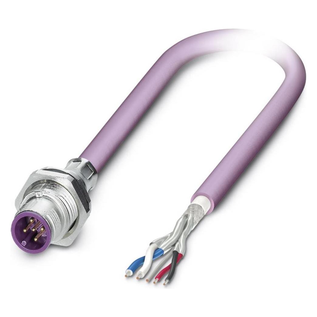 Phoenix Contact Sensor/actuator spoel-type connector, Kabels + Stekkers, Paars