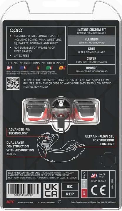 Immagine prodotto Opro Self-Fit UFC Gold - Red/Silver (Taglia unica)