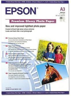 Produktbild Epson Premium Glossy Photo Paper S041315 InkJet 255g Blatt (255 g/m², A3, 20 x)