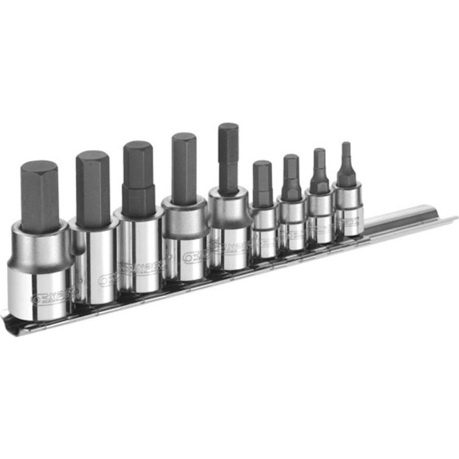 Expert, Chiave a bussola + esagonale, COMPO DOUILLES 1/4"-3/8"-9PCS-TNVHEX