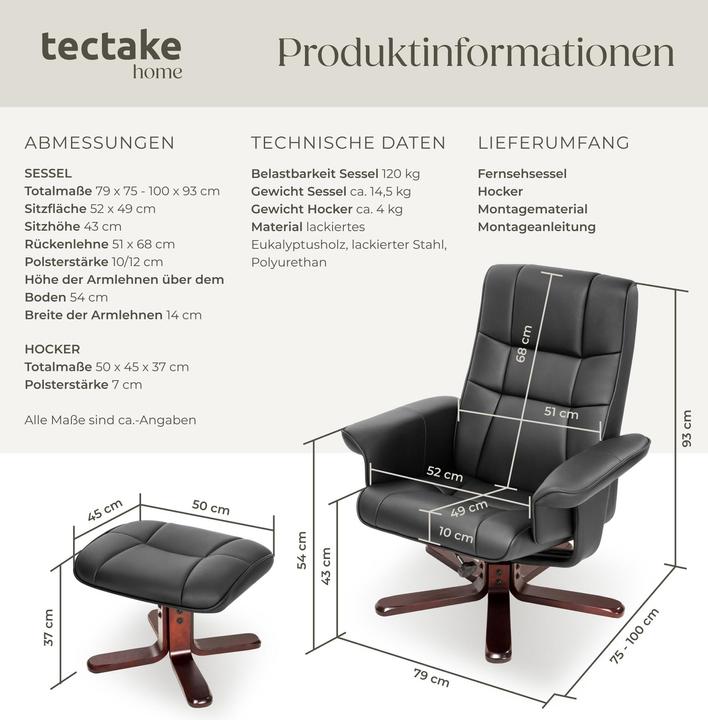 Image du produit tectake Fauteuil Relax TV