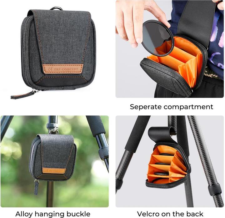 Produktbild K&F Concept 77mm Magnetic 5pcs Filter Kit, GND8+ND8+ND64+ND1000+Filter Ring, Green Coated (Nano X Series) (77 mm, ND- / Graufilter)