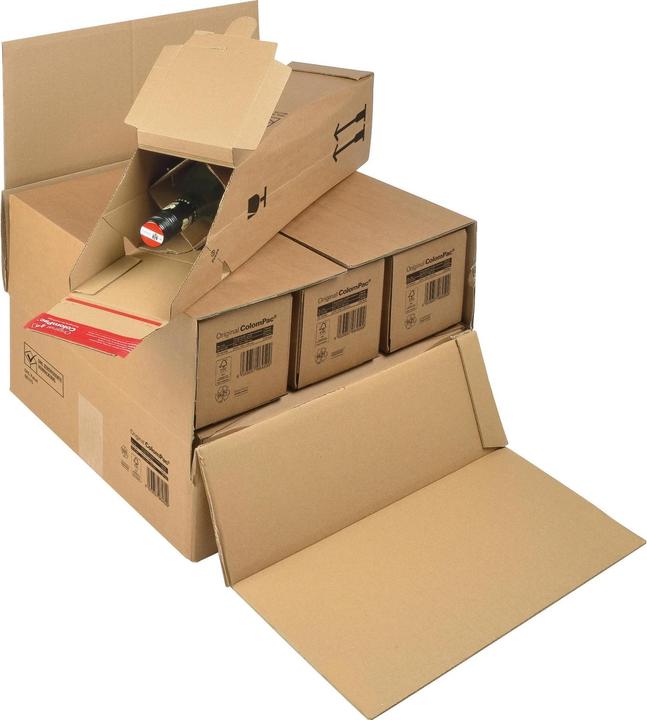 Image du produit Colompac Carton d'expédition de bouteilles pour 3 ou 6 bouteilles (20 pcs, 36.50 x 36.50 x 25 cm)