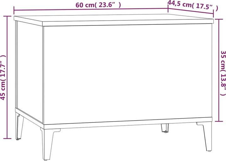 Image du produit vidaXL Couchtisch (44.50 x 60 x 45 cm)