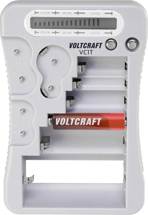 Voltcraft Battery tester VC1T Measuring range (battery tester) 1.5 V, 3 V, 6 V, 9 V