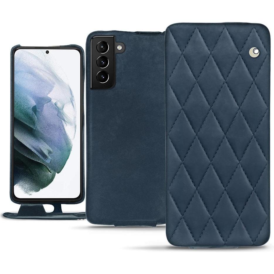 Noreve Lederschutzhülle vertikal (Samsung Galaxy S21+), Smartphone Hülle, Blau