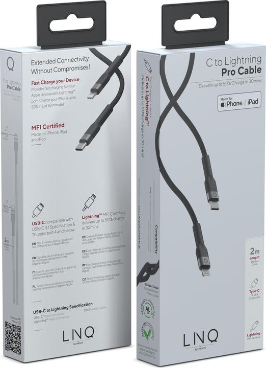 Produktbild LINQ Connects C To Lightning Pro Cable (2 m, USB 2.0)