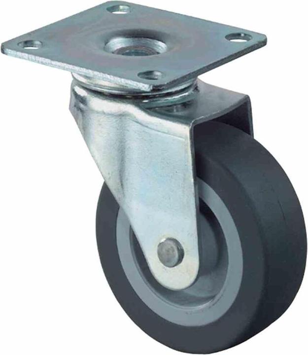 BS Rollen Lenkrolle Rad-Ø 30 mm Tragfähigkeit 20 kg mit Anschraubplatte Gummi grau