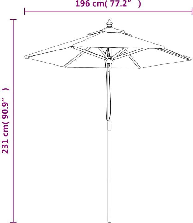 Immagine prodotto vidaXL Sonnenschirm (1.96 m)