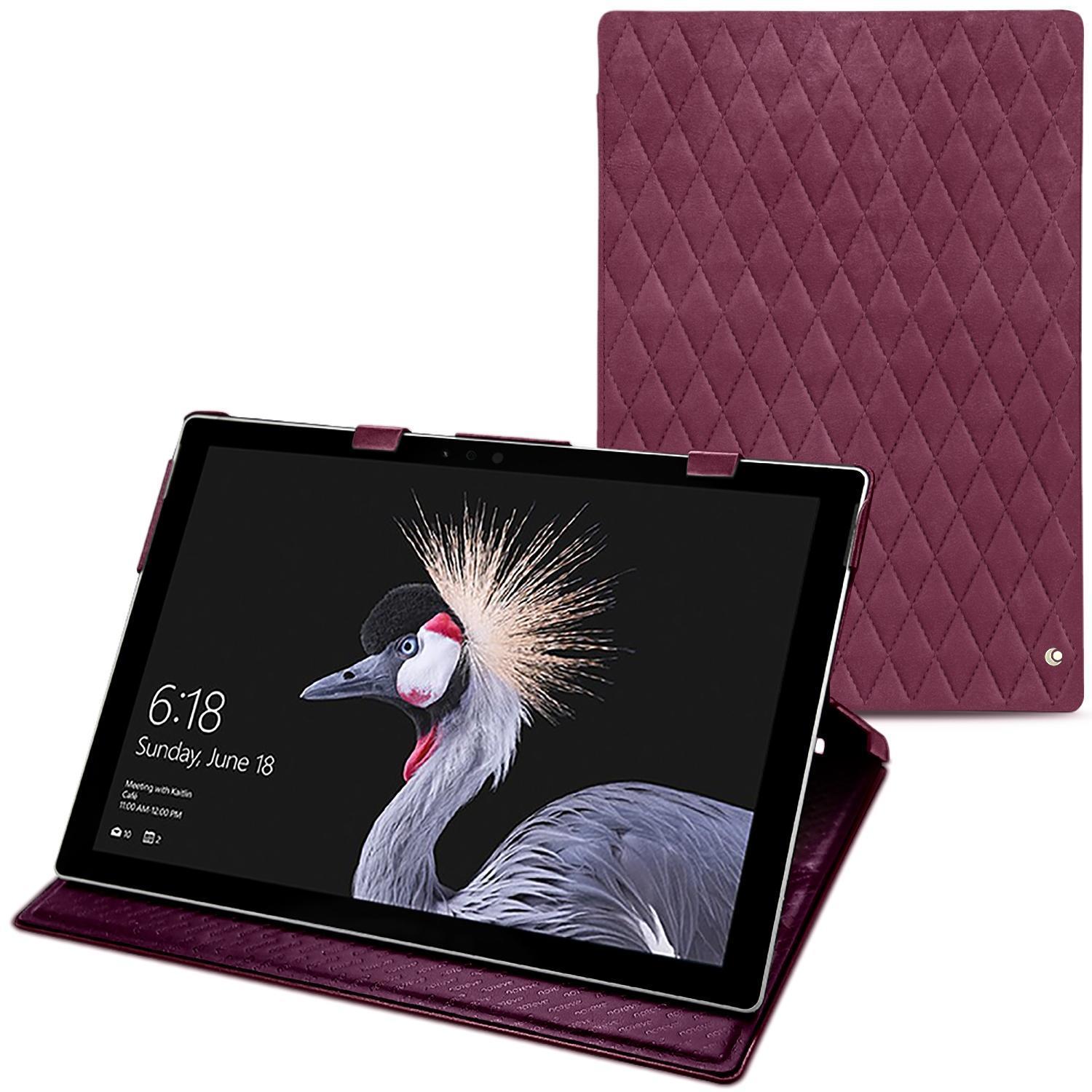 Noreve Lederschutzhülle vertikal (Surface Pro (2017)), Tablet Hülle, Violett