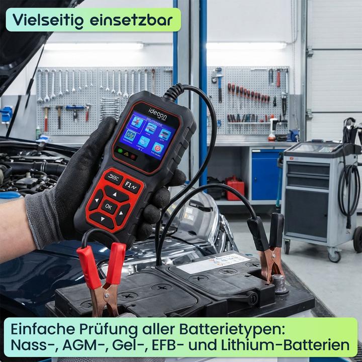 Produktbild Ideoon Digitaler 5-36V Batterietester mit 2.4 Zoll LCD Farbdisplay, Autobatterie Prüfgerät