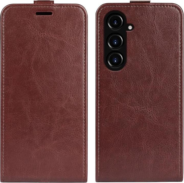 Cover-Discount Galaxy S23 FE - Classic Flip Case vertical brown (Samsung Galaxy S23 FE)