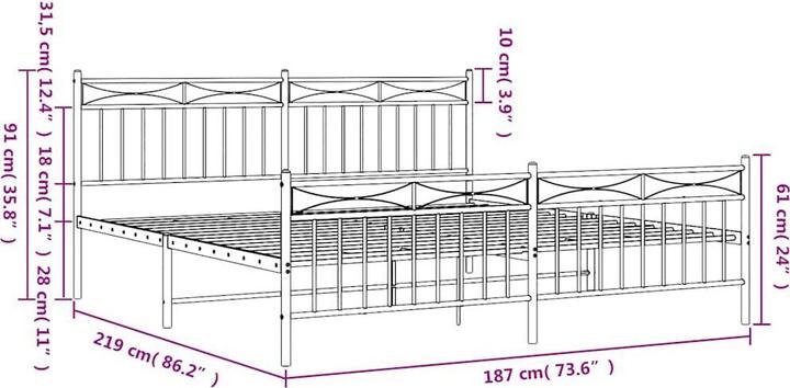 Image du produit vidaXL Bettgestell (183 x 213 cm)