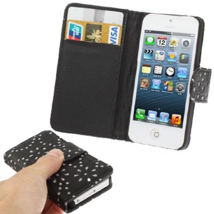 Actual product image König Design Protective cover (flip landscape) for mobile Apple iPhone 5 & 5s Black (Apple iPhone 5)