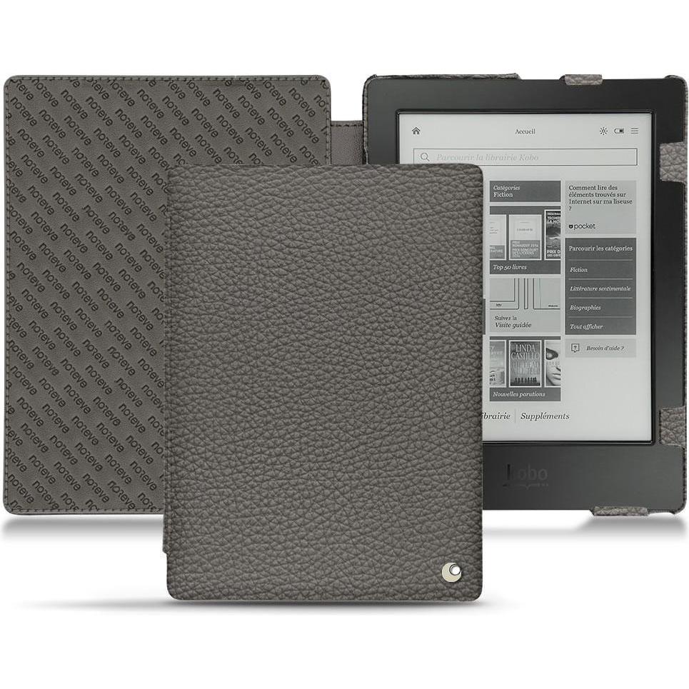 Noreve Lederschutzhülle horizontal (Aura H2O), eReader Zubehör, Grau