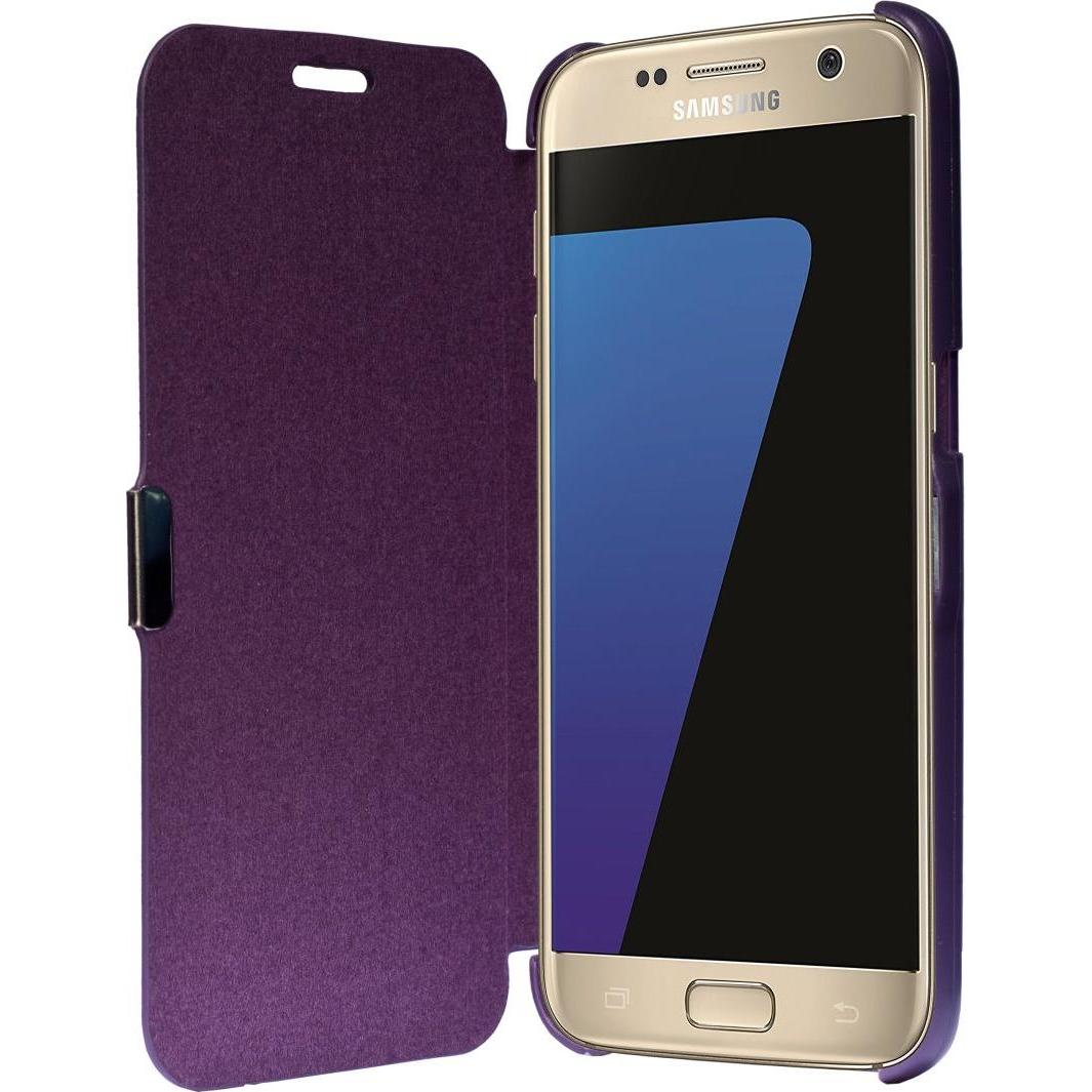 König Design Flip Cover Schutzhülle Slim Case Handyhülle Bookstyle für Samsung Galaxy S7 Violett (Samsung Galaxy S7), Sm...
