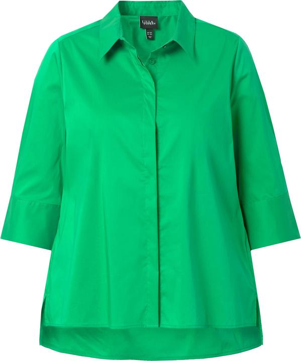 Produktbild Ulla Popken Hemdbluse, Rückenfalte, A-Linie, Hemdkragen, 3/4-Arm (62)