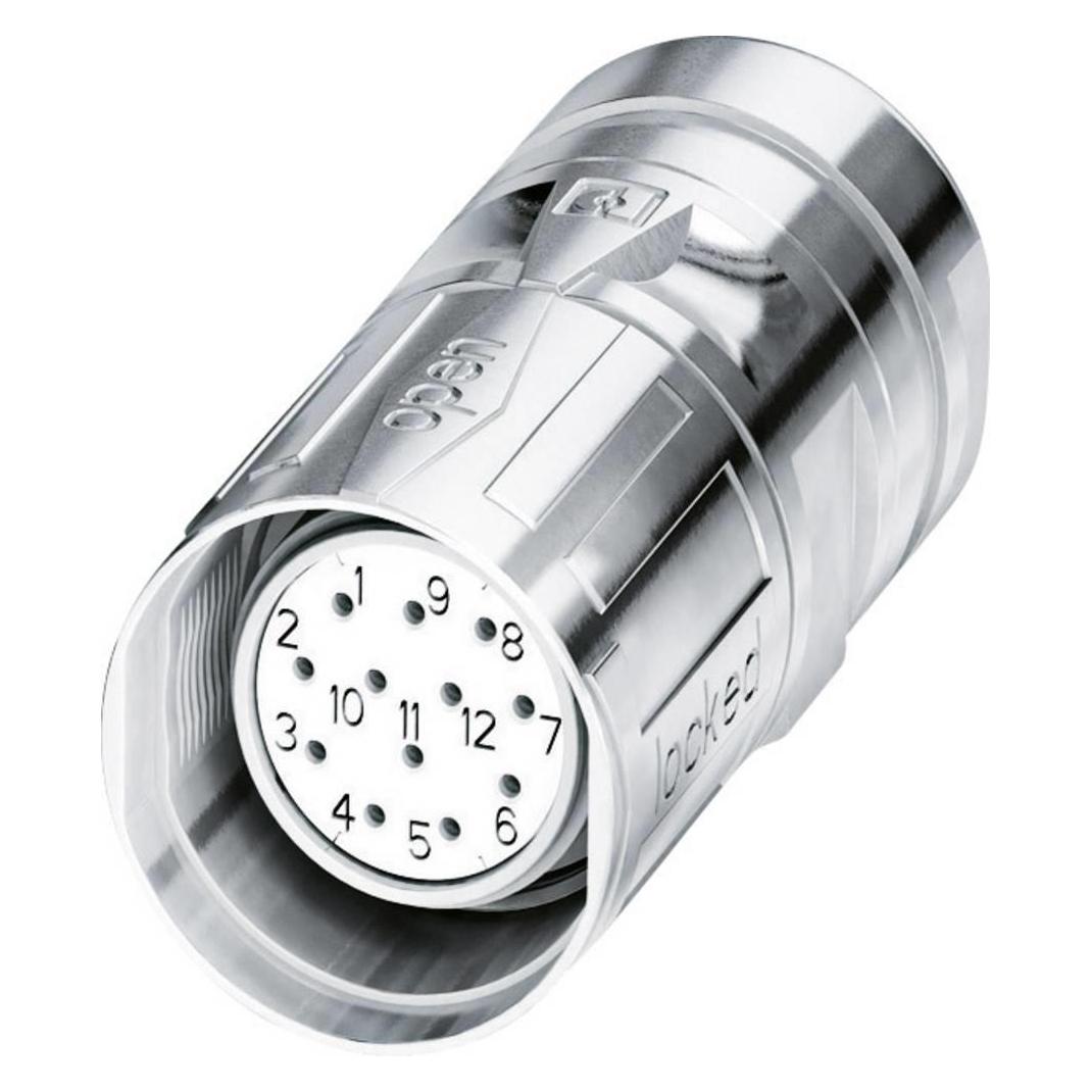 Phoenix Contact M23 kabelconnector CA-12S, Kabels + Stekkers, Zilver