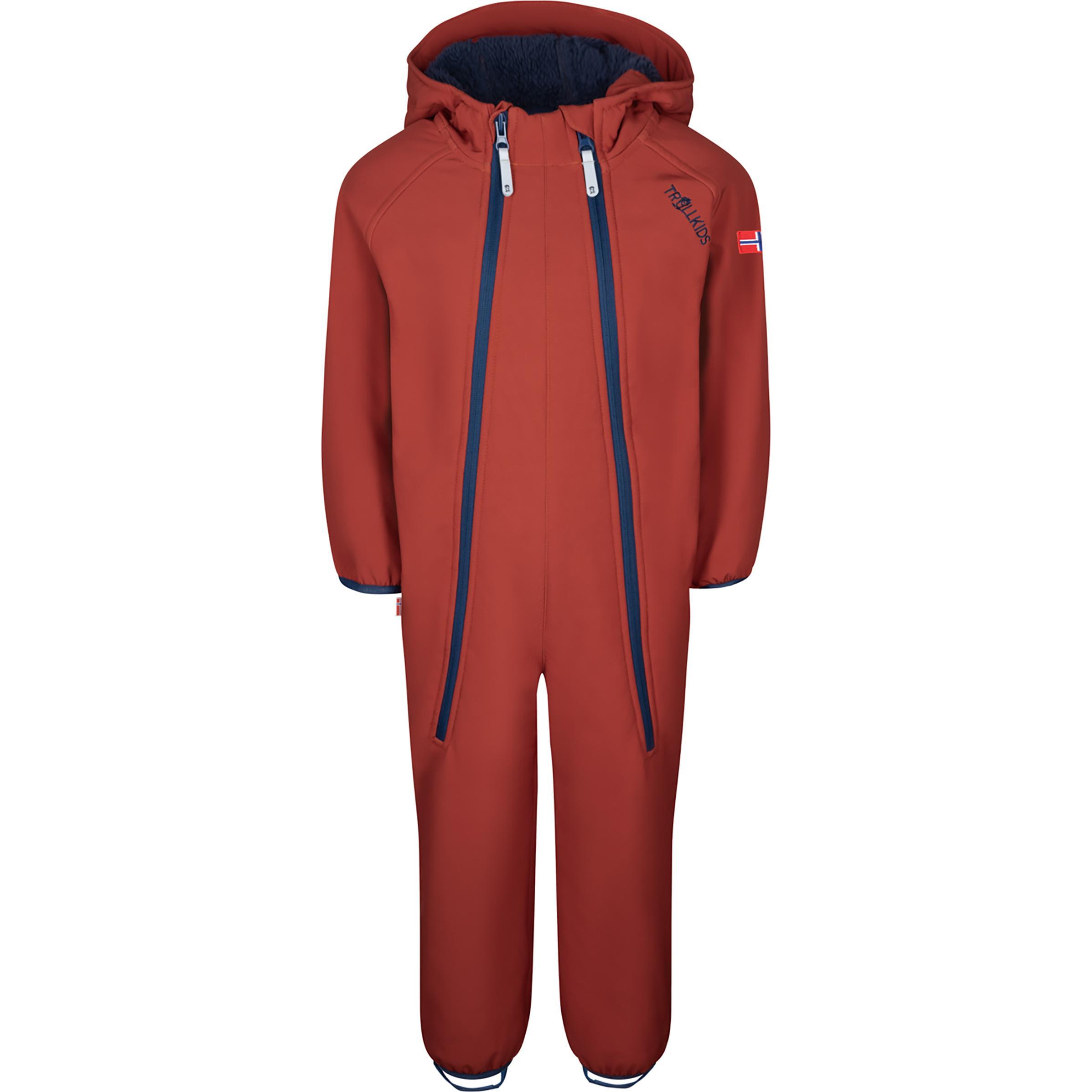 Trollkids, Jungen, Skijacke, Kid's Nordkapp Overall (86), Rot, 86