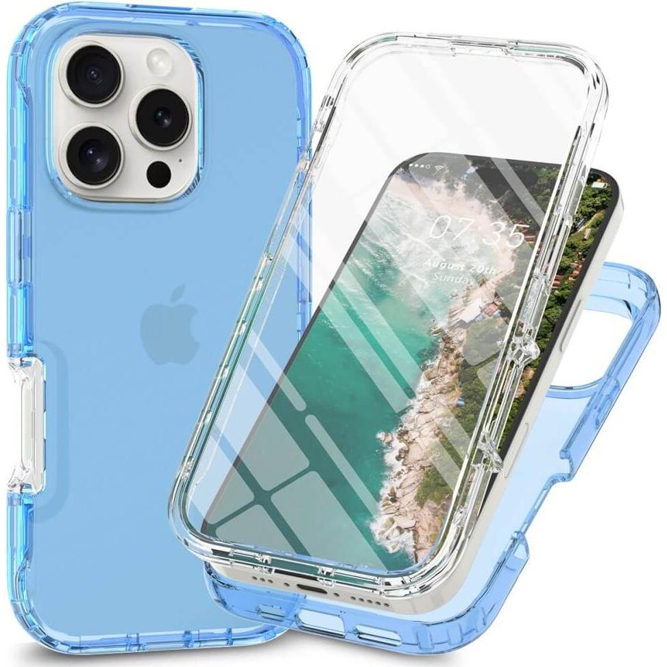 Cover-Discount iPhone 16 Pro - Full Protection Schutzhülle (Apple iPhone 16 Pro), Smartphone Hülle, Blau
