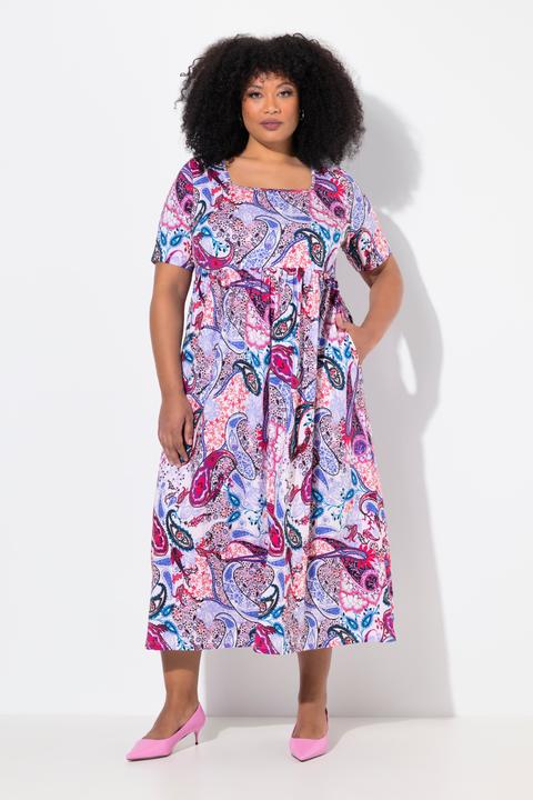 Produktbild Ulla Popken Maxikleid, A-Linie, Carree-Ausschnitt, Halbarm, Taschen (62)