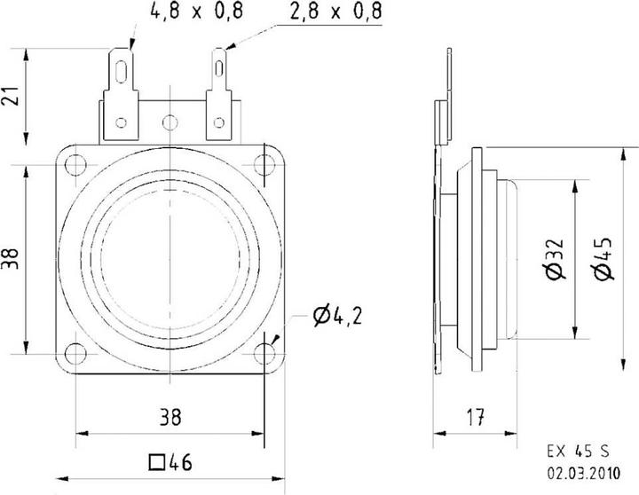 Image du produit Visaton Excitateur EX 45 S (1 pièce)