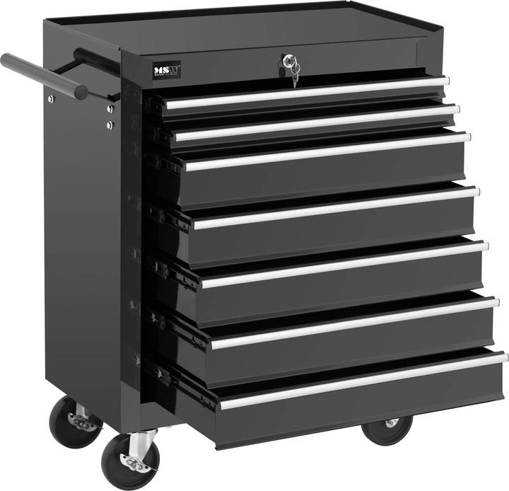 Produktbild MSW Werkzeugwagen 7 Schubladen abschliessbar Werkstattwagen kugelgelagert 60 kg (7 x)