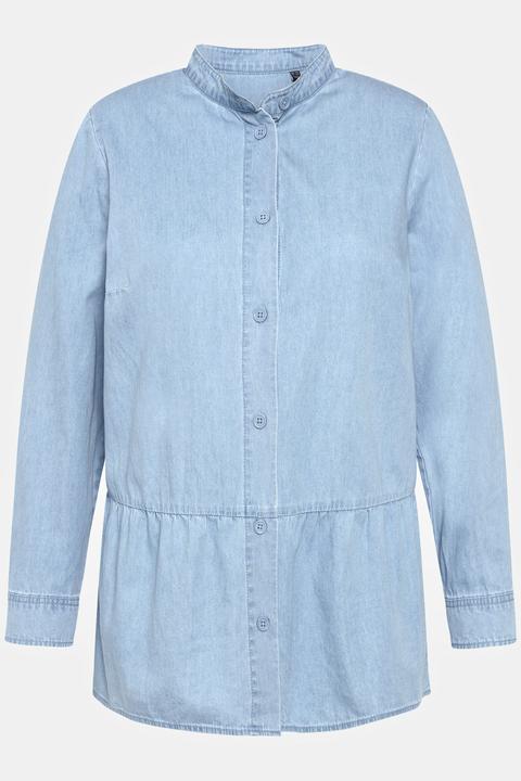 Actual product image Ulla Popken Soft Denim Blouse with Peplum Panel (46, 48)