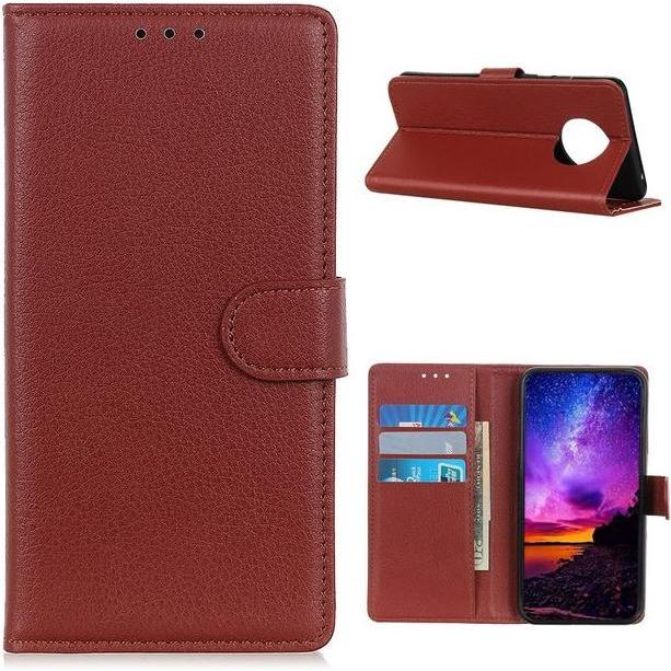 Thumbnail - MU Classic Litchi Leder Bookcover Series (Xiaomi Redmi Note 9 5G, Xiaomi Redmi Note 9T 5G), Smartphone Hülle, Braun