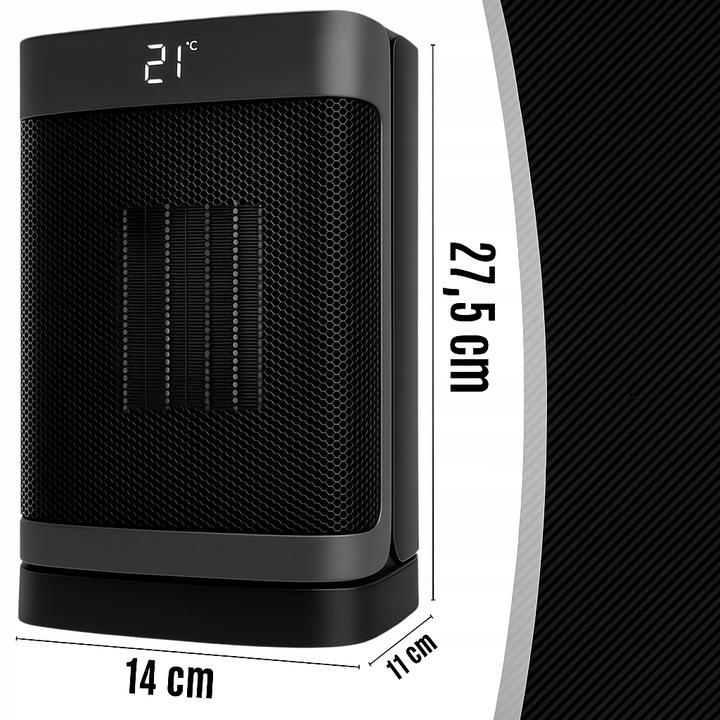 Extralink Riscaldatore elettrico a colonna in ceramica 1500w con telecomando e LED, Radiatore