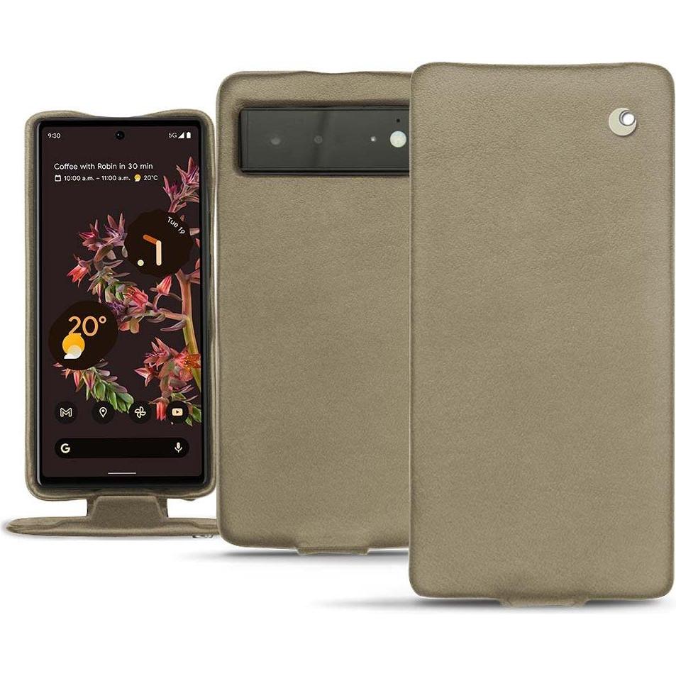 Noreve Lederschutzhülle vertikal (Google Pixel 6), Smartphone Hülle, Beige