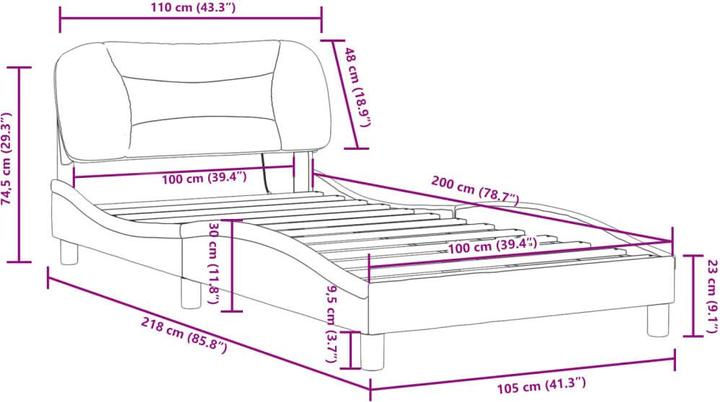 Image du produit vidaXL Bettgestell (100 x 200 cm)
