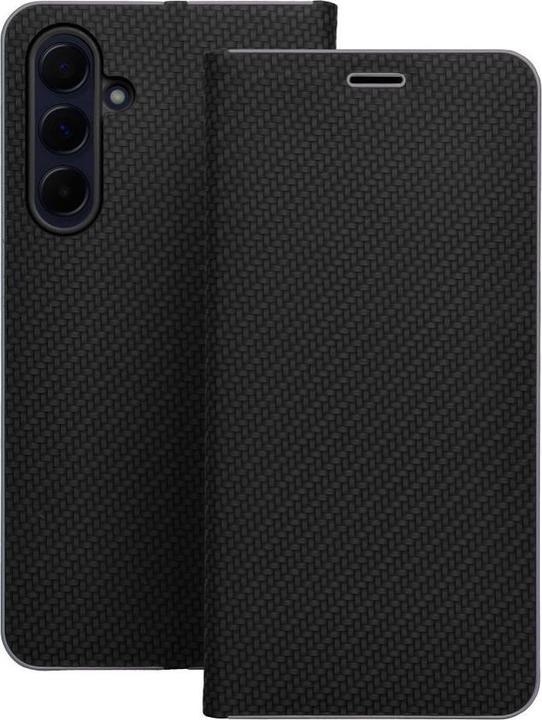 Actual product image Partner Telecom Book case OEM LUNA Book Carbon for HUAWEI Y6 2019 black (Huawei Y6 (2019))