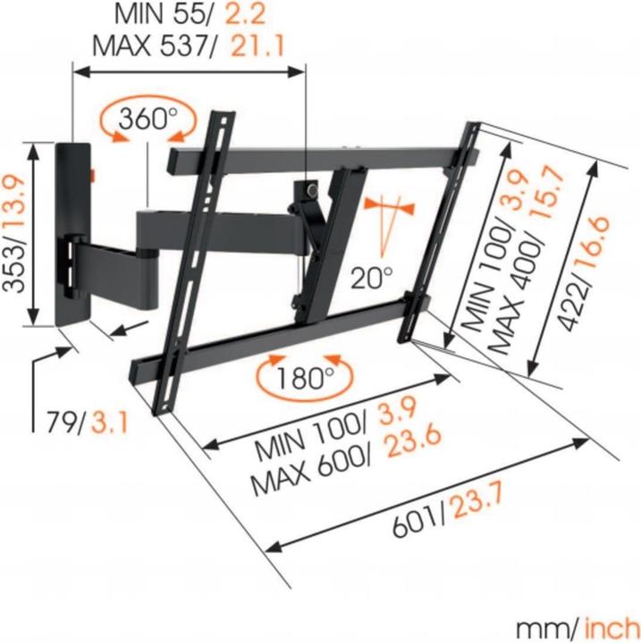 Immagine prodotto Vogels Parete 3345 (Muro, 65", 30 kg)